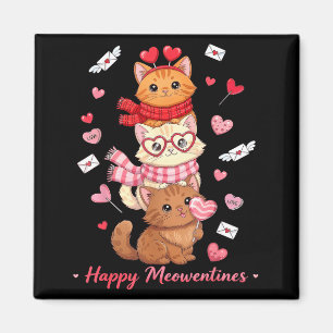 Happy Meowentines Cute Valentine Cat Lovers Magnet