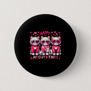 Happy Meowentines Cute Valentine Cats Love Cat Mem 6 Cm Round Badge