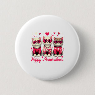 Happy Meowentines Cute Valentine Cats Love Funny C 6 Cm Round Badge