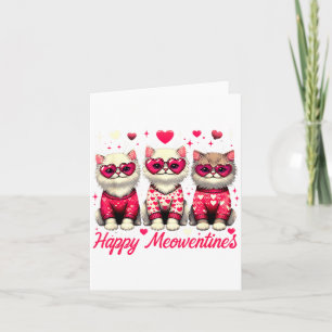 Happy Meowentines Cute Valentine Cats Love Funny C Card