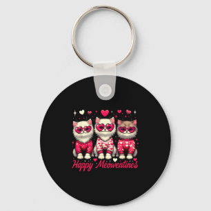 Happy Meowentines Cute Valentine Cats Love Funny C Key Ring