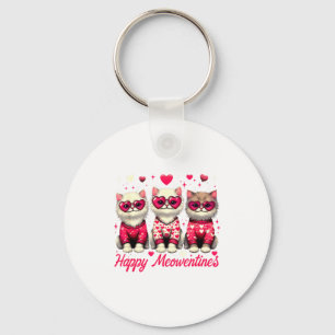 Happy Meowentines Cute Valentine Cats Love Funny C Key Ring