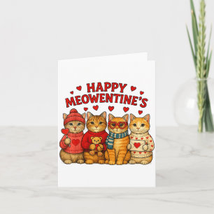 Happy Meowentines Cute Valentine Cats Love Men Wom Card