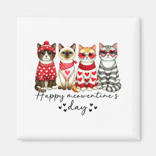 Happy Meowentine's Day Cute Valentines Funny Cat S Magnet