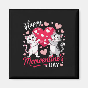 Happy Meowentine's Day Funny Cute Cat Lover Valent Magnet