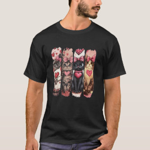 Happy Meowentine's Day Funny Girls Cat Valentines  T-Shirt