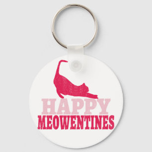 Happy Meowentines Funny cat lover valentine gift Key Ring