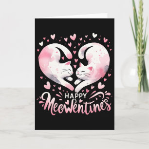 Happy Meowentine's Funny Valentine Cat Lover Coupl Card