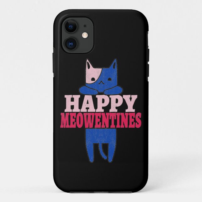 Happy Meowentines | Funny valentine's day gift Case-Mate iPhone Case (Back)