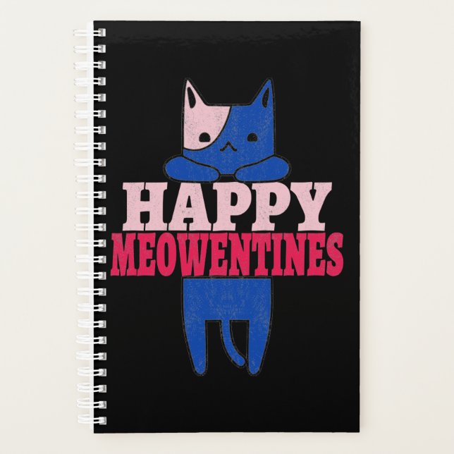 Happy Meowentines | Funny valentine's day gift Planner (Front)