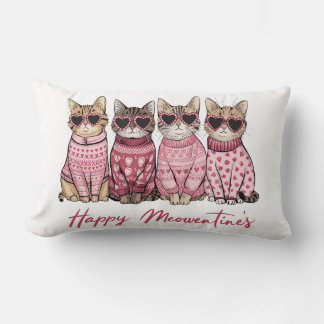 Happy Meowentines Toss Lumbar Pillow