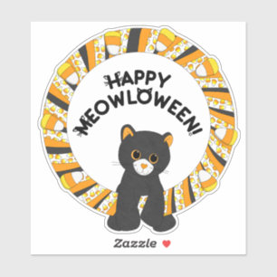 Happy Meowloween Black Cat Halloween Candy Corn
