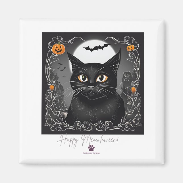 Happy Meowloween! Magnet (Front)