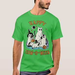 Happy Meowoween Cute Cats Ghost Halloween Cats Lov T-Shirt