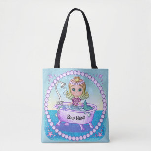 Happy Mermaid Bath Tote Bag