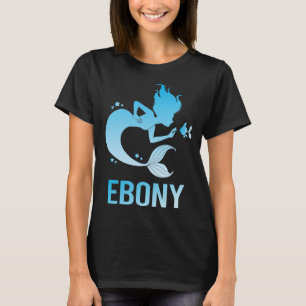 Happy Mermaid - Ebony Name T-Shirt