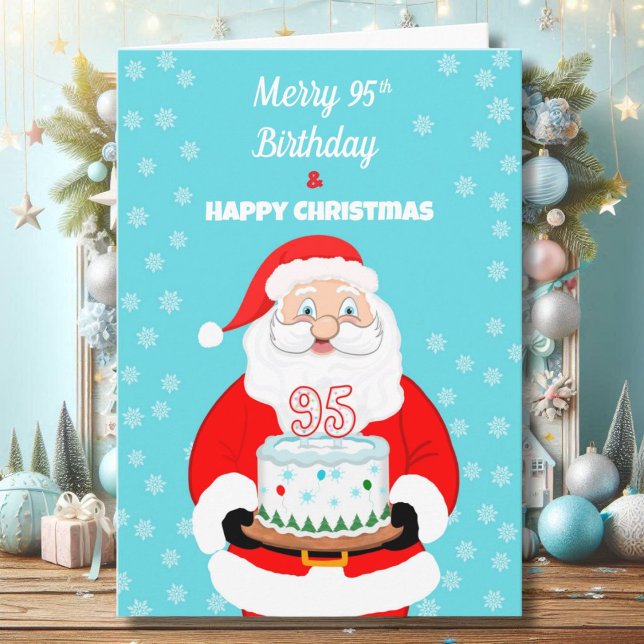 Happy Merry 95th Birthday Christmas Santa  Card (Creator Uploaded)