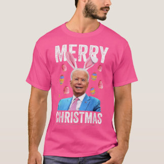 Happy Merry Christmas Funny Biden Confused for Eas T-Shirt