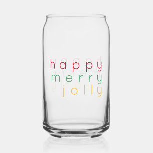 HAPPY MERRY JOLLY 16 oz Drink Glass