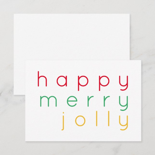 HAPPY MERRY JOLLY 3.5x5 Flat Card (Front/Back)