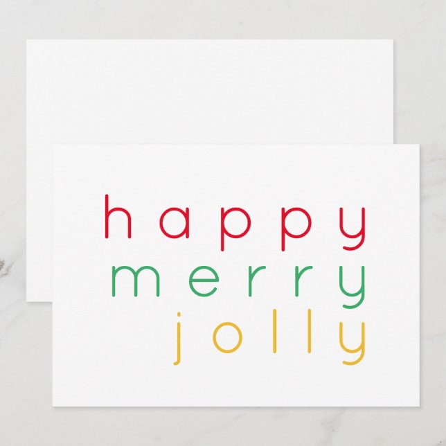 HAPPY MERRY JOLLY 5x7 Flat Card  (Front/Back)