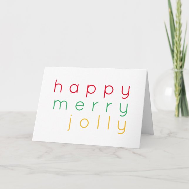 HAPPY MERRY JOLLY Greeting Card  (Front)