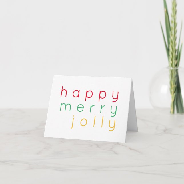 HAPPY MERRY JOLLY Note Card (Front)