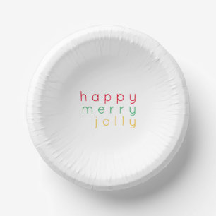 HAPPY MERRY JOLLY Paper Bowls Paper Plate