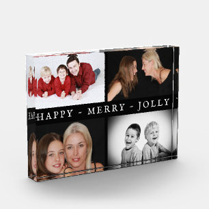 Happy Merry Jolly Photo Collage Holiday Block