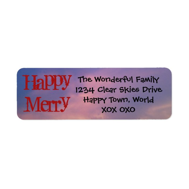 Happy Merry Return Address Labels by RoseWrites (Front)