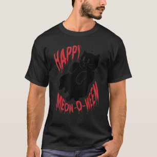 Happy Mew O Ween Black Cat For Halloween 2 T-Shirt