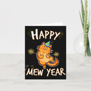 Happy Mew Year 2025 Funny Cat New Years Eve Party Card
