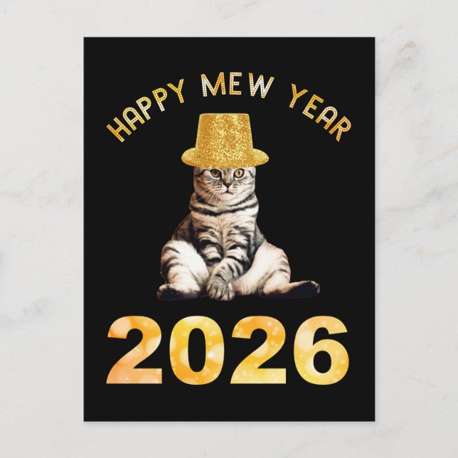 Happy Mew Year 2026 Postcard (Front)