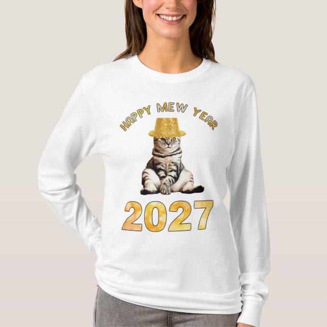 Happy Mew Year 2027 T-Shirt (Front)