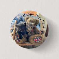 Happy Mew Year - Cat Button