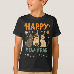 Happy Mew Year Cat Party T-Shirt