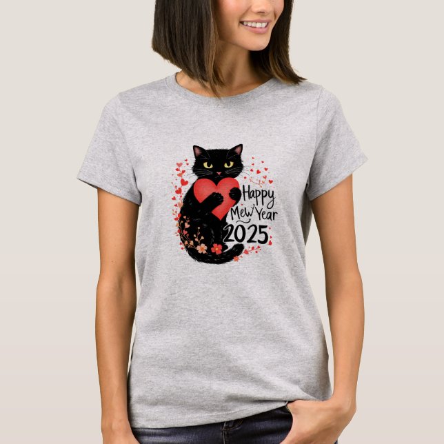 happy mew years funny cat happy new year  T-Shirt (Front)