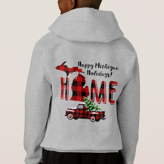 Happy Michigan Holidays! | Buffalo Plaid Truck (Back)