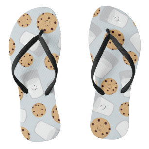 Happy Milk and Cookies Pale Blue Jandals