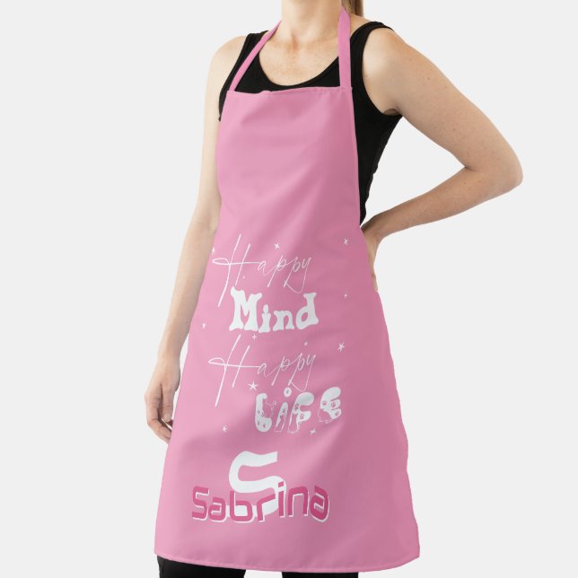 Happy Mind Happy Life Cute Apron (Insitu)