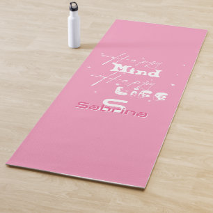Happy Mind Happy Life Cute Personalise Yoga Mat