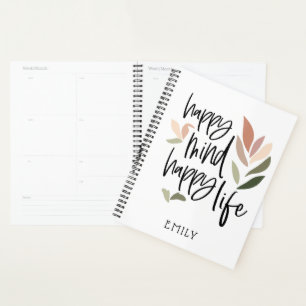 Happy Mind Happy Life Motivational Quote Planner