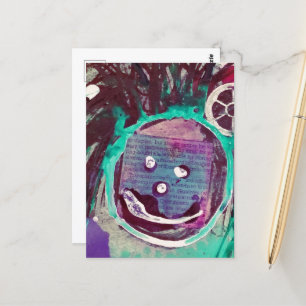 Happy Mixed Media Collage Postcard
