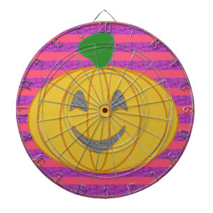 Happy Modern Big Orange Pumpkin Halloween Dartboard