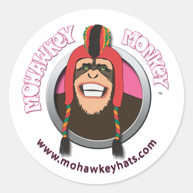 Happy Mohawkey Monkey sticker (Front)