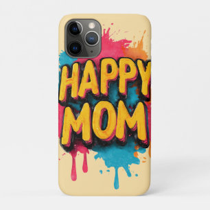 Happy Mom Text with Bright Paint Splatters Case-Mate iPhone Case
