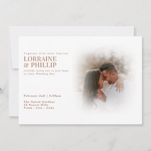 Happy moments photo gradient wedding invitation