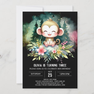 Happy Monkey Birthday Invitation