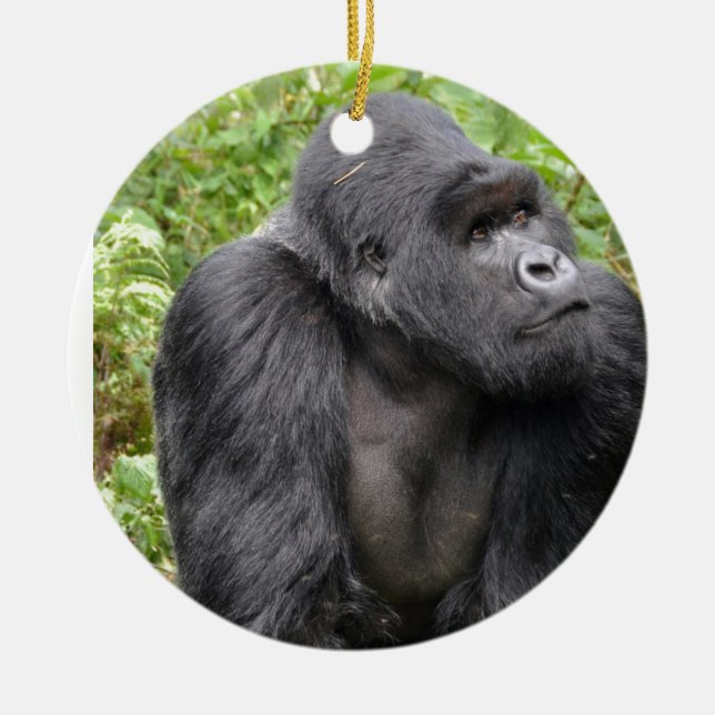 Happy Monkey Ceramic Tree Decoration (Front)