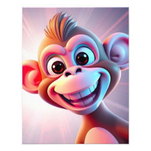 Happy Monkey Jungle Vibes Photo Print